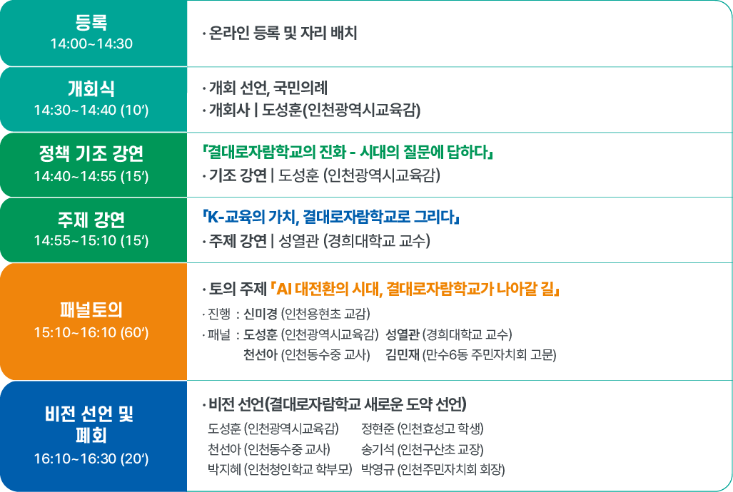 컨퍼런스 행사 일정 안내